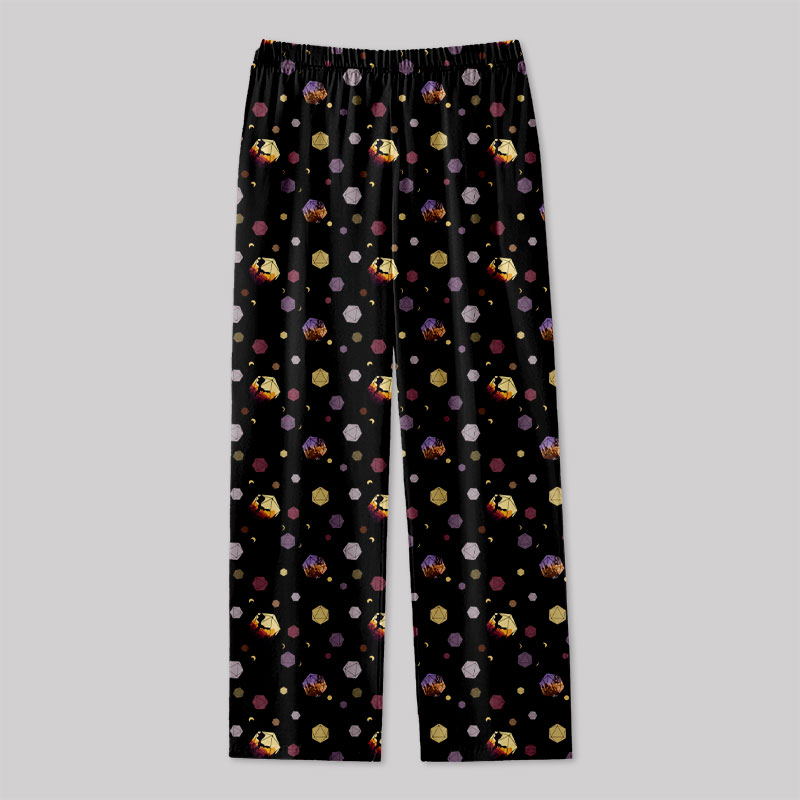 DND Moon and Colorful Dice Geek Loungewear Pants
