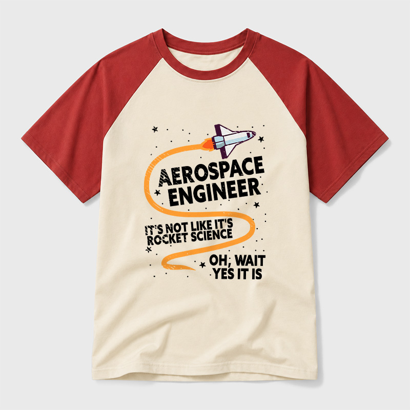 Aerospace Engineer Rocket Geek Retro Raglan T-Shirt