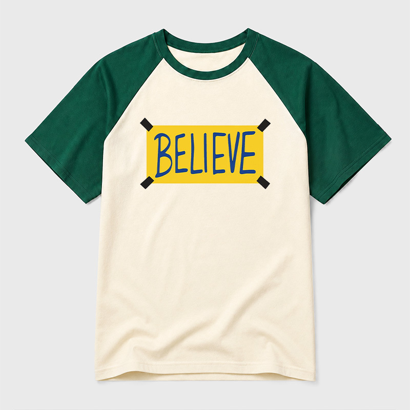 Believe Geek Retro Raglan T-Shirt