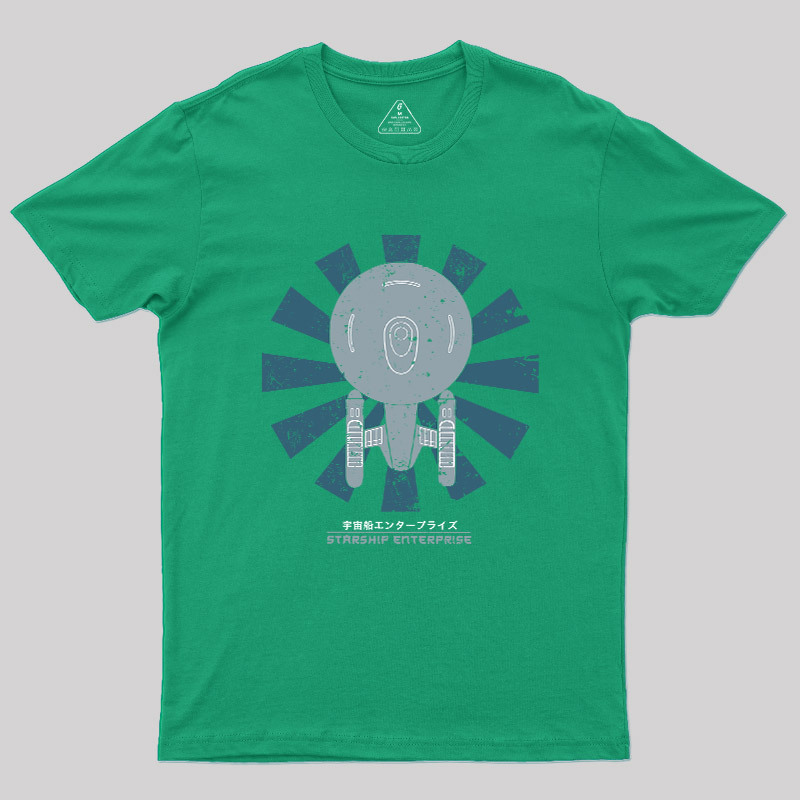 Starship Enterprise Retro Japanese Star Trek Geek T-Shirt