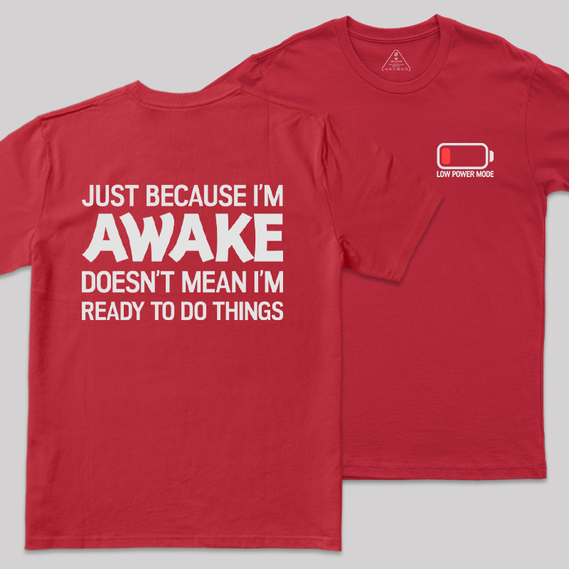 Low Power Mode Front and Back Printed Geek T-Shirt