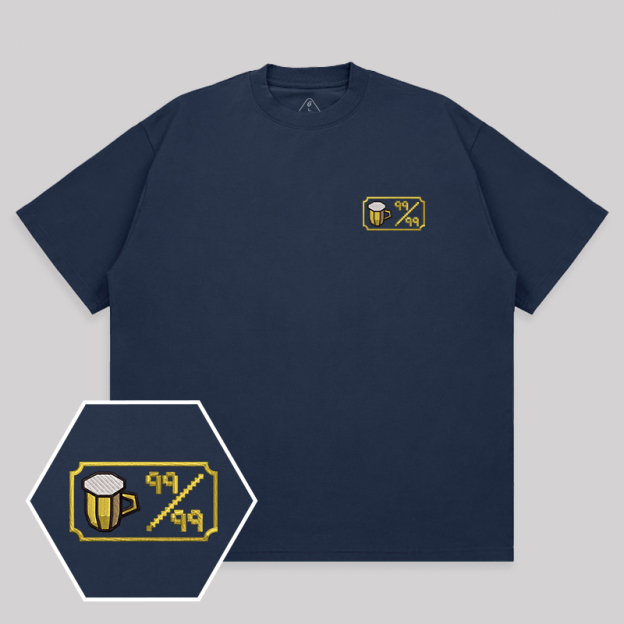 Personalized Pixel Skill 2 Geek Embroidered Unisex T-shirt