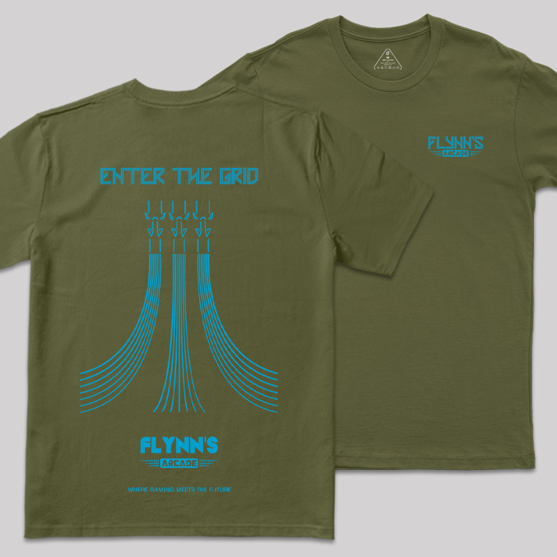 Enter The Grid Front and Back Printed Geek T-Shirt