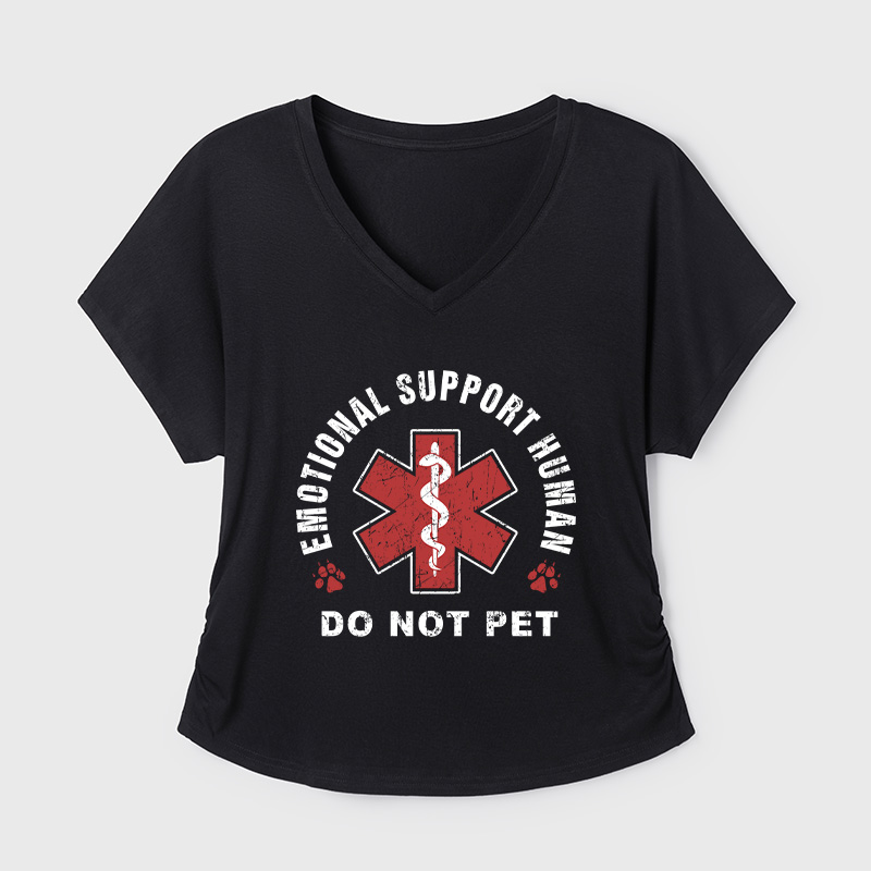Emotional Support Human Geek Dolman Sleeve V-Neck Shirt