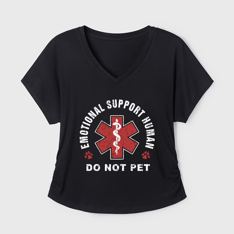 Emotional Support Human Geek Dolman Sleeve V-Neck Shirt