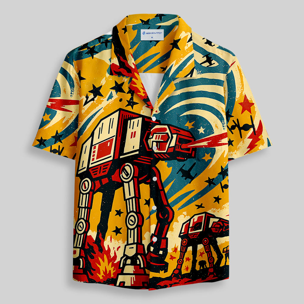 Graffiti ATAT Hawaii Button Up Pocket Shirt