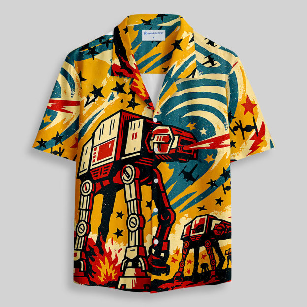 Graffiti ATAT Hawaii Button Up Pocket Shirt