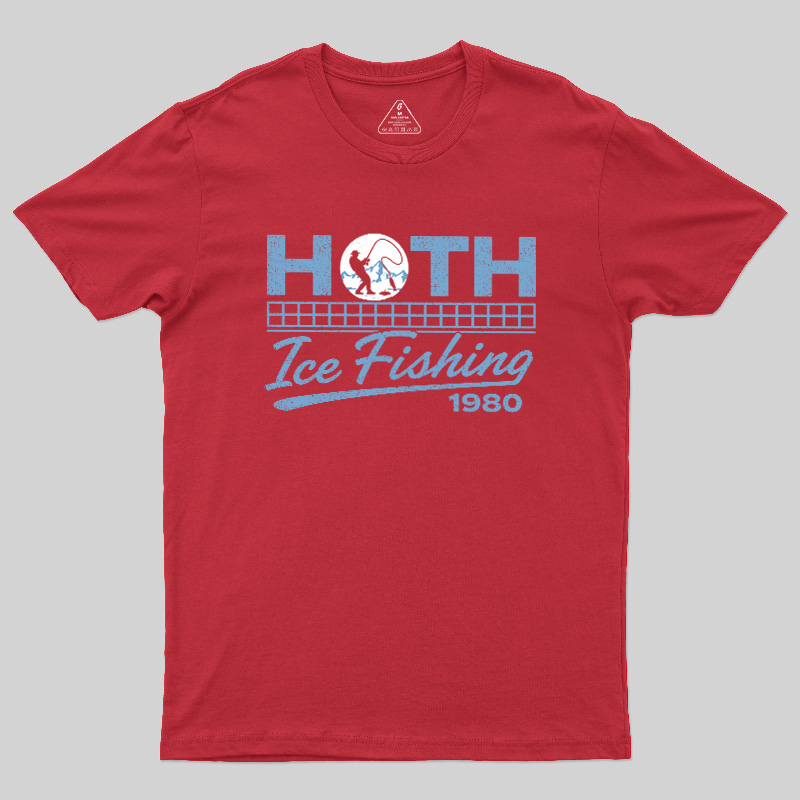 Old School Cold Wilderness Ice Fishing Geek T-Shirt