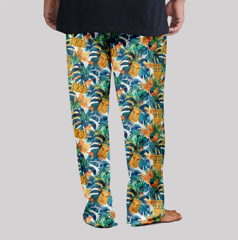 Hawaiian Tiki Mask Geek Loungewear Pants