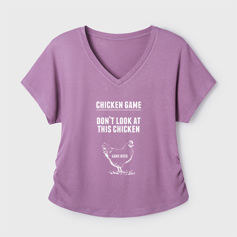Chicken Game Geek Dolman Sleeve V-Neck Shirt