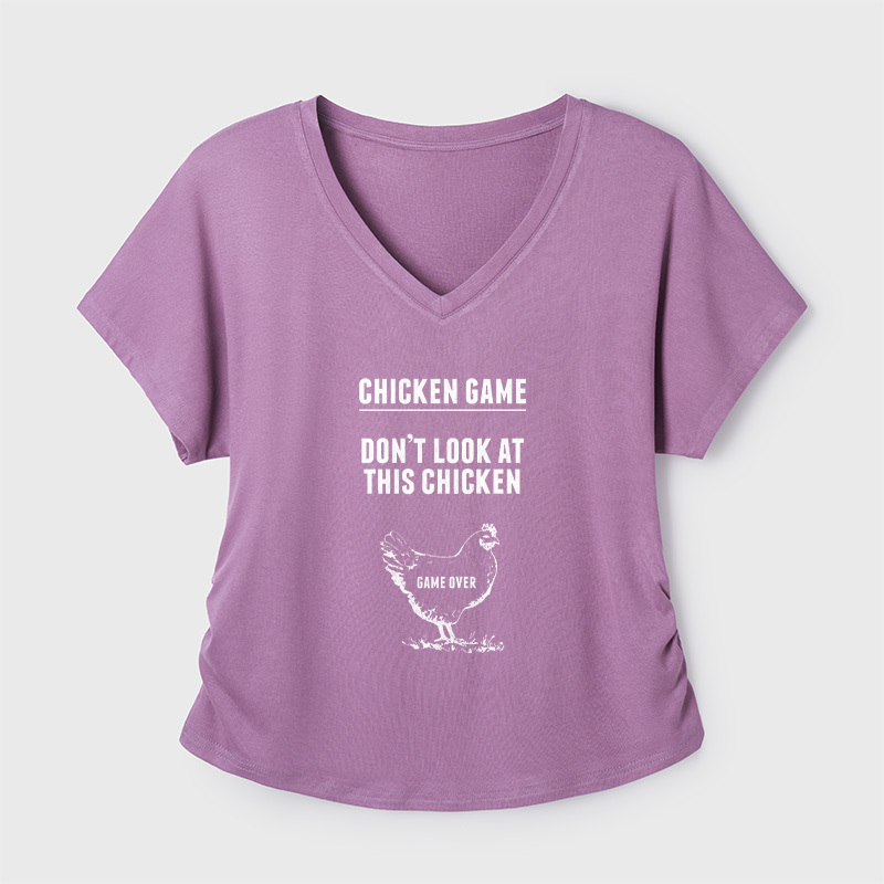 Chicken Game Geek Dolman Sleeve V-Neck Shirt