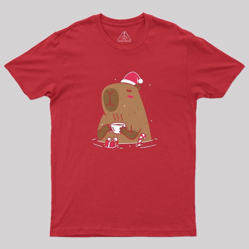 Santa Capybara Geek T-Shirt