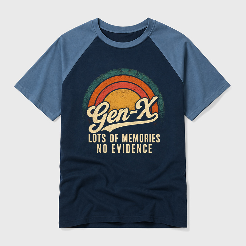 Lots Of Memories No Evidence Geek Retro Raglan T-Shirt