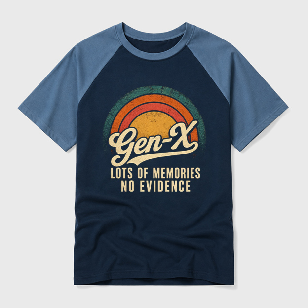 Lots Of Memories No Evidence Geek Retro Raglan T-Shirt