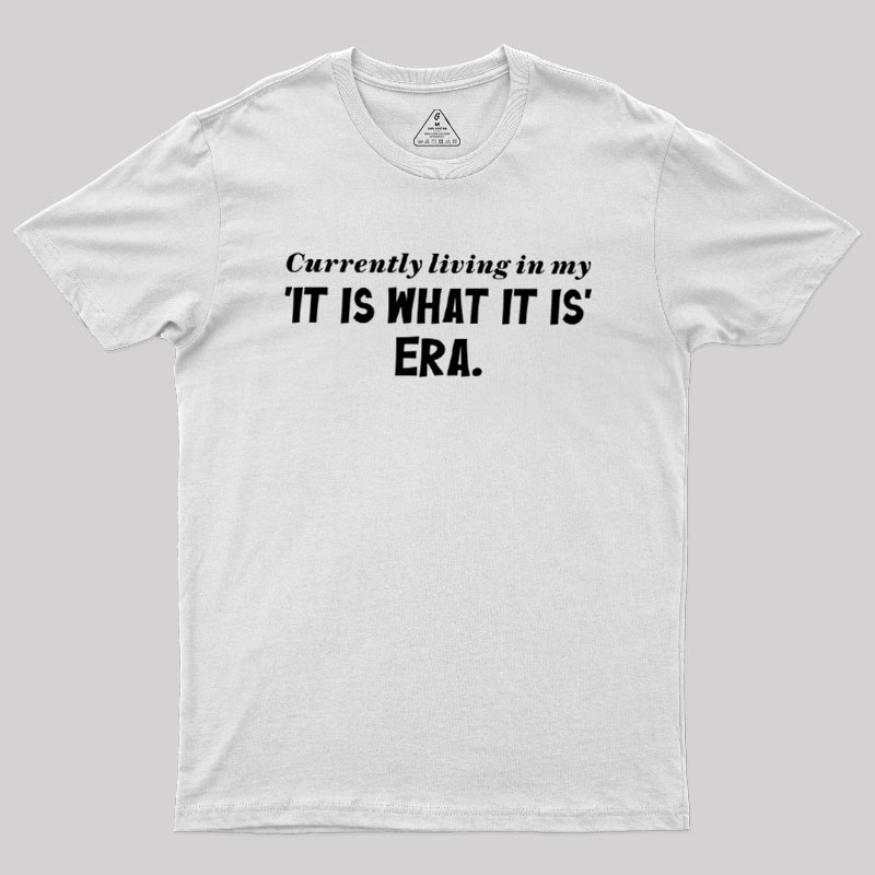 Currently Living in My 'It Is What It Is' Era Geek T-Shirt