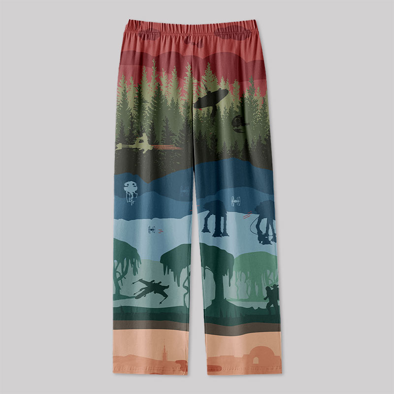 Scifi Woods Silhouette Geek Loungewear Pants