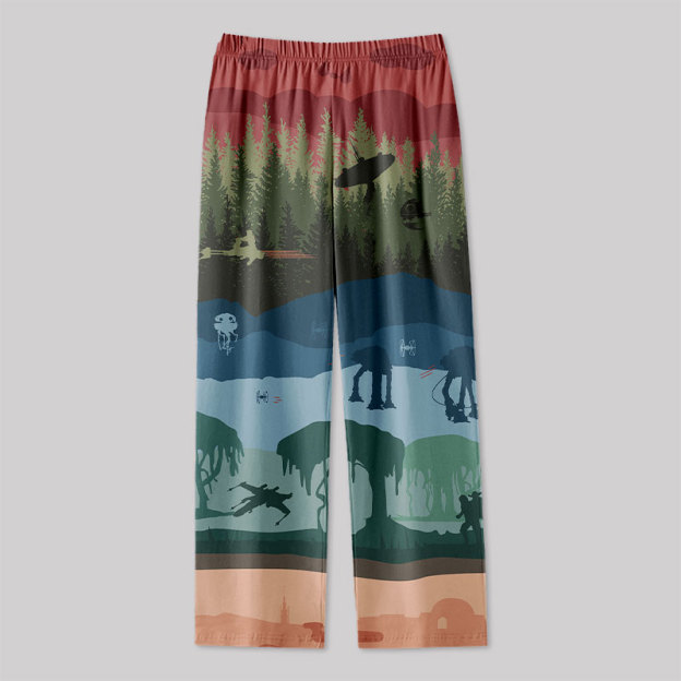Scifi Woods Silhouette Geek Loungewear Pants