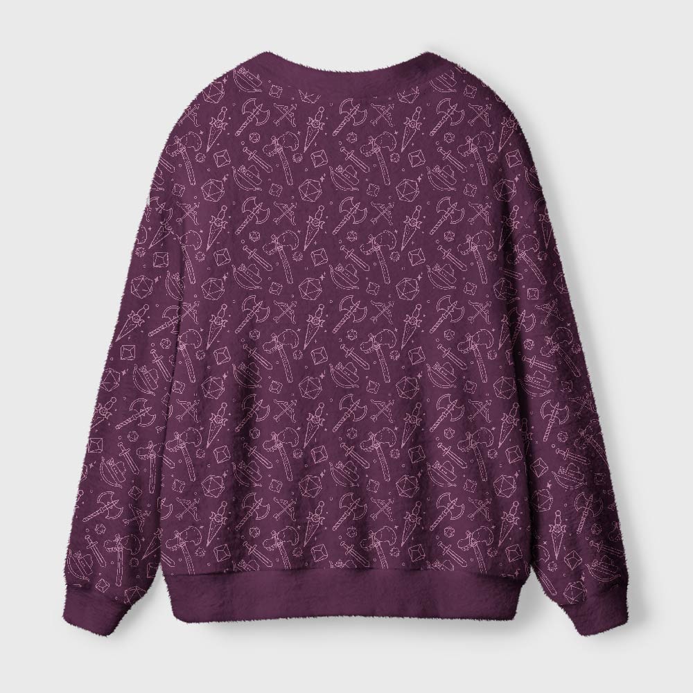 DND Medieval Weapons Geek Ugly Cardigan Sweaters