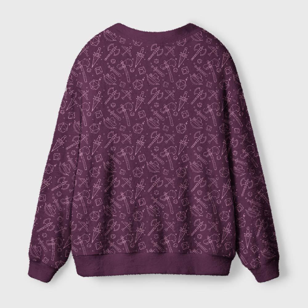 DND Medieval Weapons Geek Ugly Cardigan Sweaters