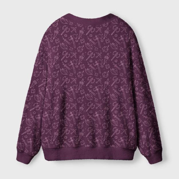 DND Medieval Weapons Geek Ugly Cardigan Sweaters