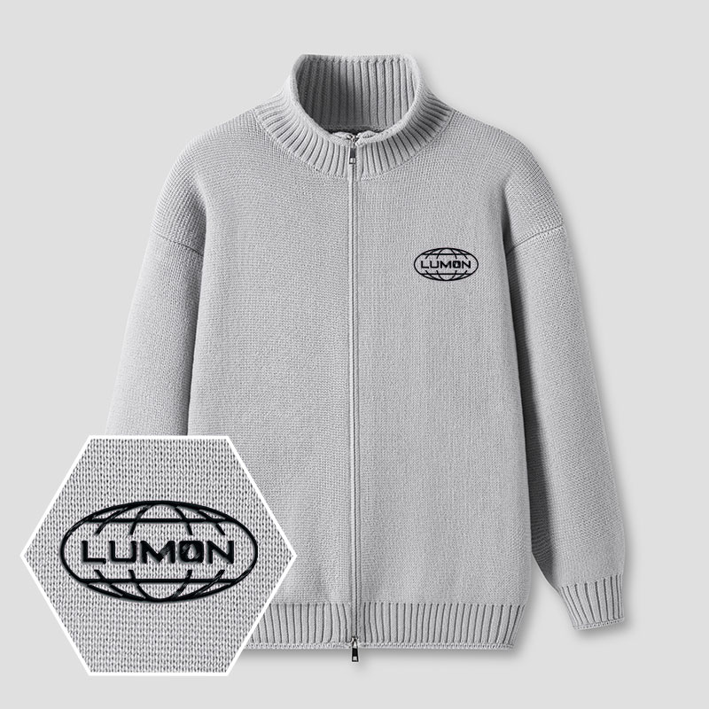 Lumon Embroidered Full‑Zip Cardigan