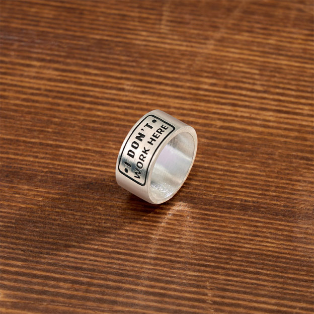 I Don't Work Here Geek Silver Bead Bracelet