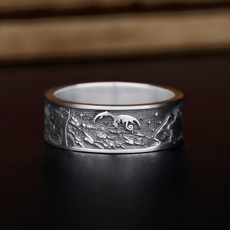 Lord of the Rings Sterling Silver Band Ring