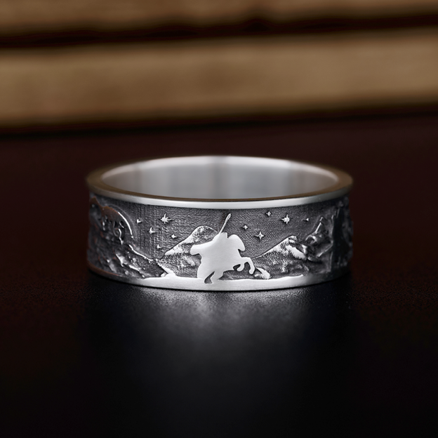 Lord of the Rings Sterling Silver Band Ring