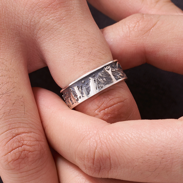 Lord of the Rings Sterling Silver Band Ring