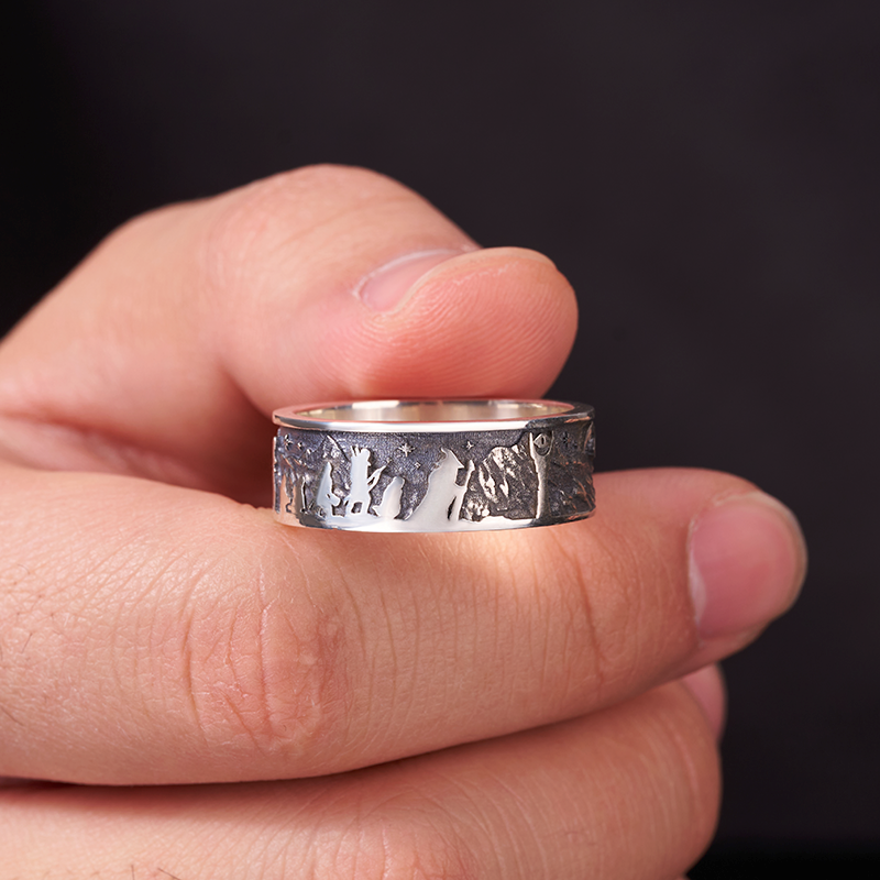 Lord of the Rings Sterling Silver Band Ring