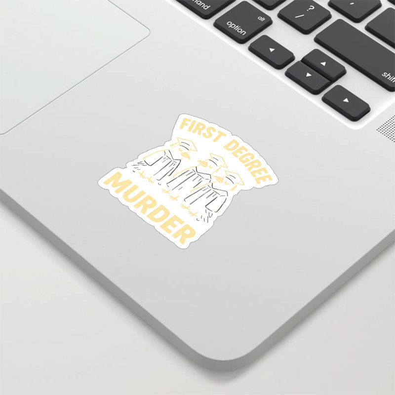 First Degree Murder Geek Sticker for Sale online
