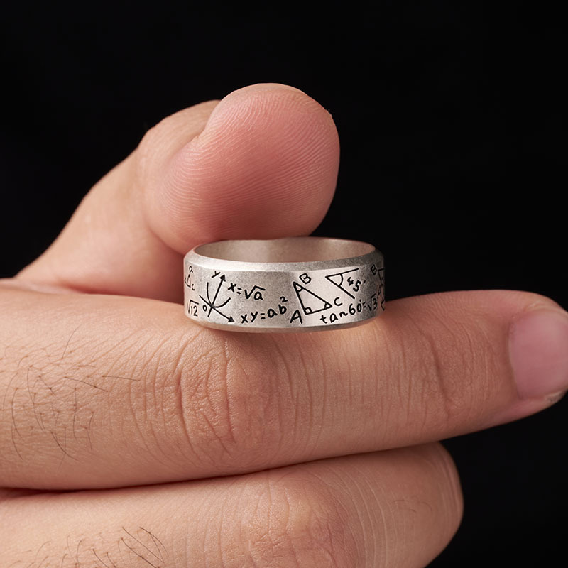 Math Eternal Geek Silver Band Ring