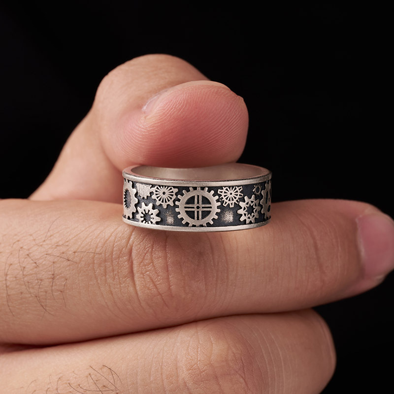 Engineer Gear Geek Silver Band Ring