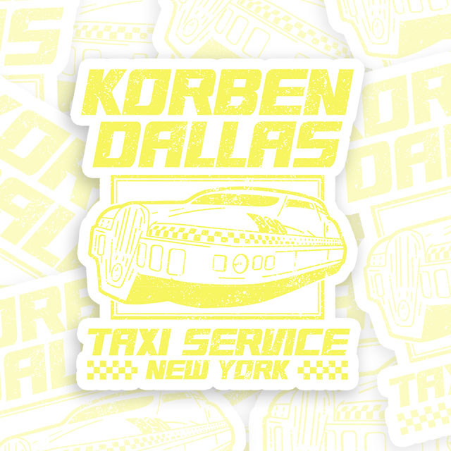 Korben Dallas Taxi Service Geek Sticker