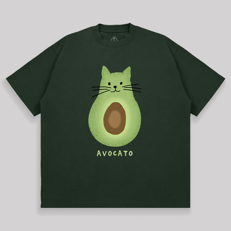 Avocato Cat Avocado Pun Unisex Oversized T-shirt