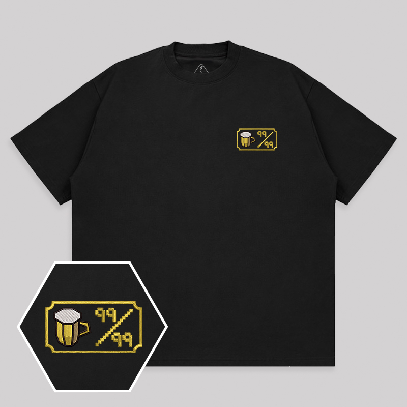 Personalized Pixel Skill 2 Geek Embroidered Unisex T-shirt