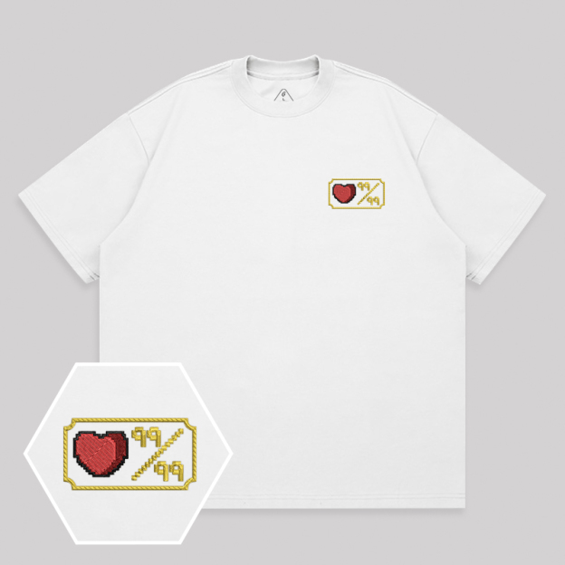 Personalized Pixel Skill 3 Geek Embroidered Unisex T-shirt