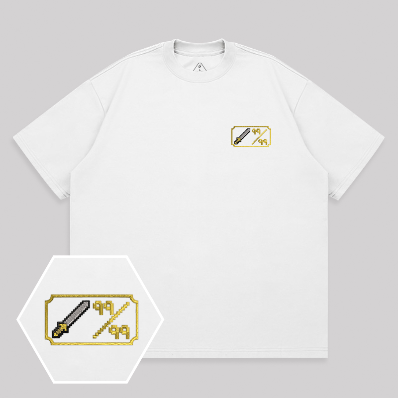 Personalized Pixel Skill 3 Geek Embroidered Unisex T-shirt