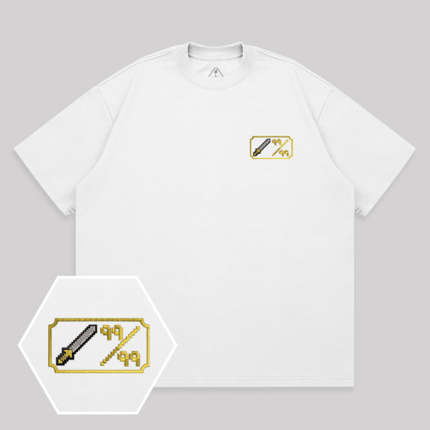 Personalized Pixel Skill 3 Geek Embroidered Unisex T-shirt