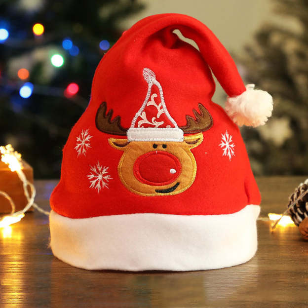 Christmas Embroidered Fleece Hat