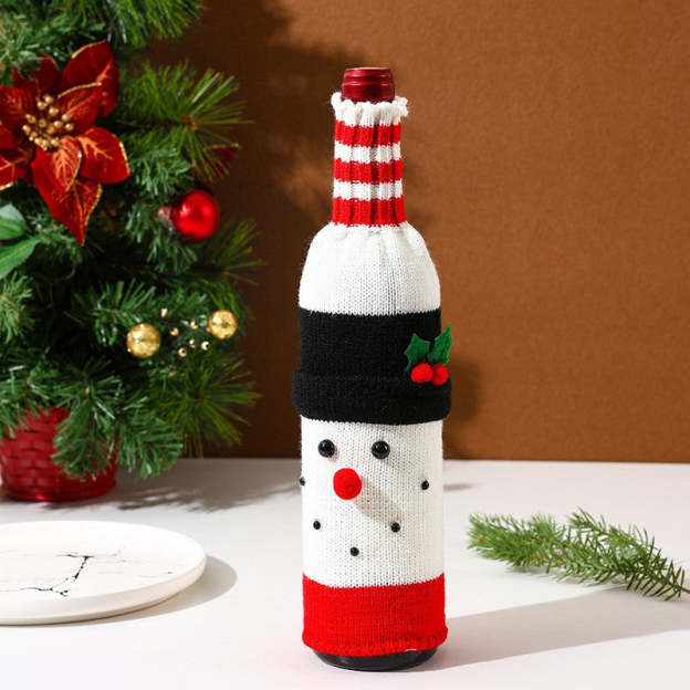 Christmas Decoration Knitted Wine Bottle Cover