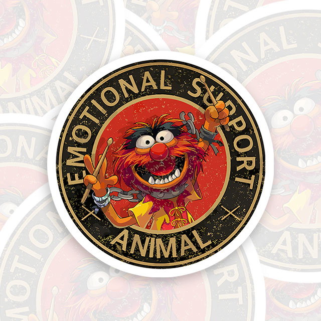 Vintage Emotional Support Animal Muppets Geek Sticker