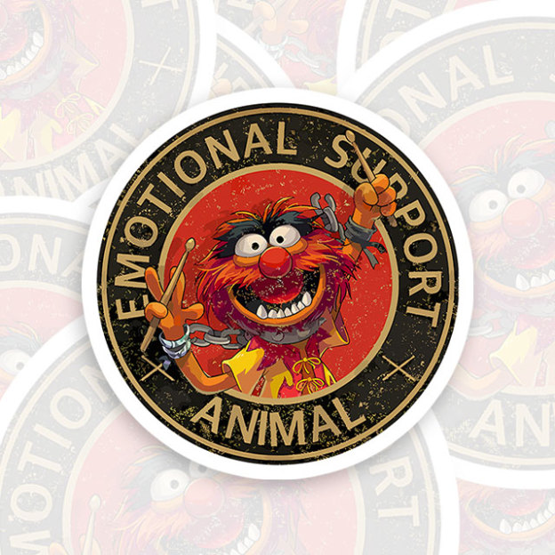 Vintage Emotional Support Animal Muppets Geek Sticker