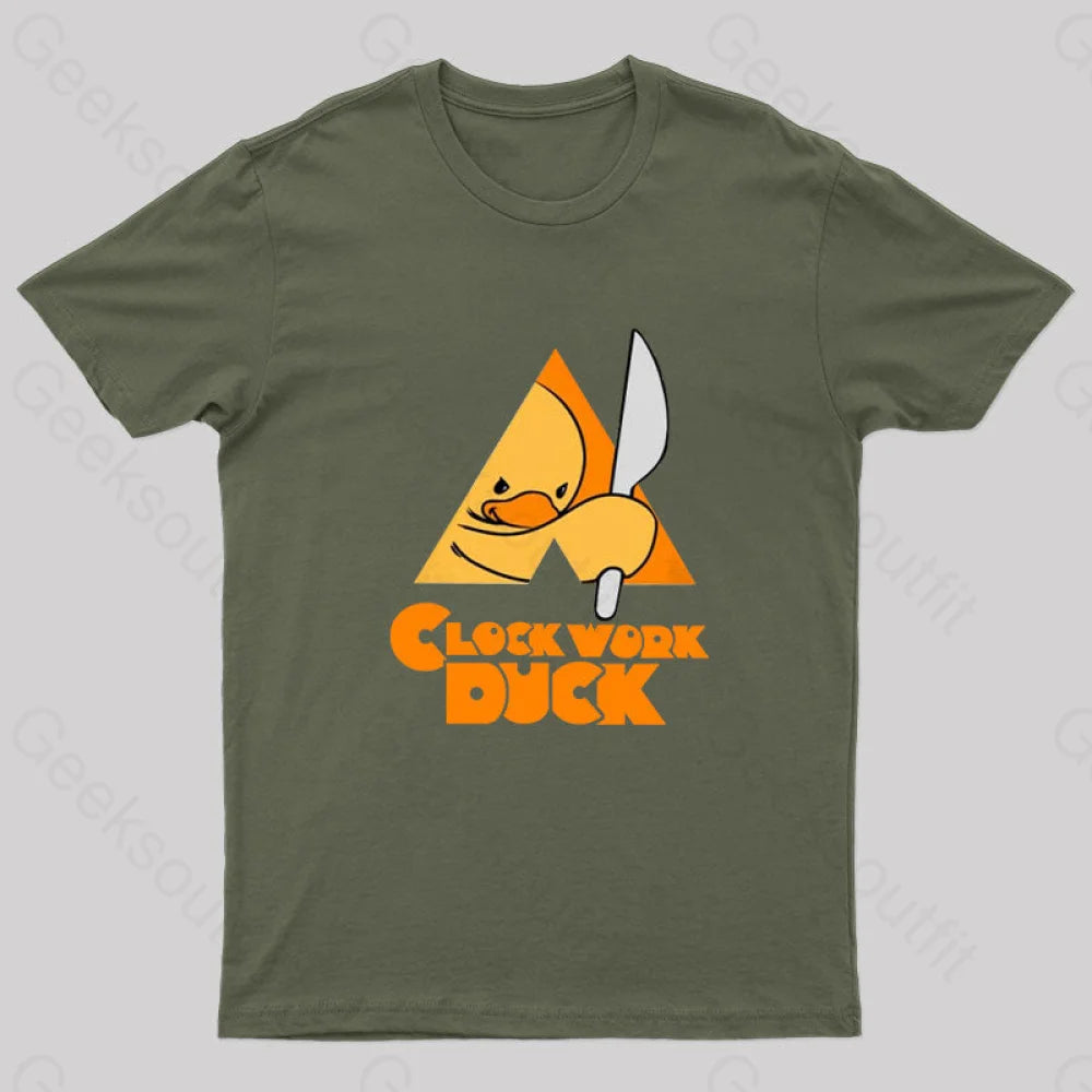 A Clockwork Duck Nerd T-Shirt Army Green / S