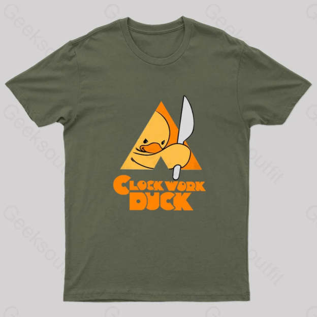 A Clockwork Duck Nerd T-Shirt Army Green / S