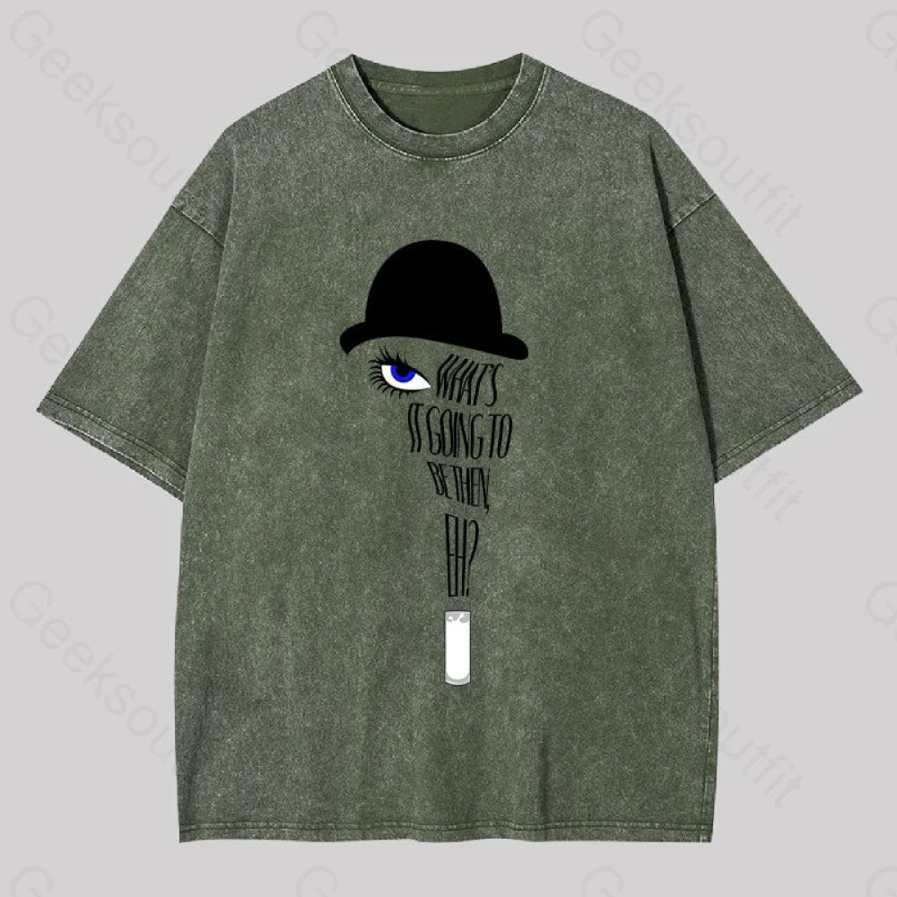 A Clockwork Orang Geek Washed T-Shirt Army Green / S Yc