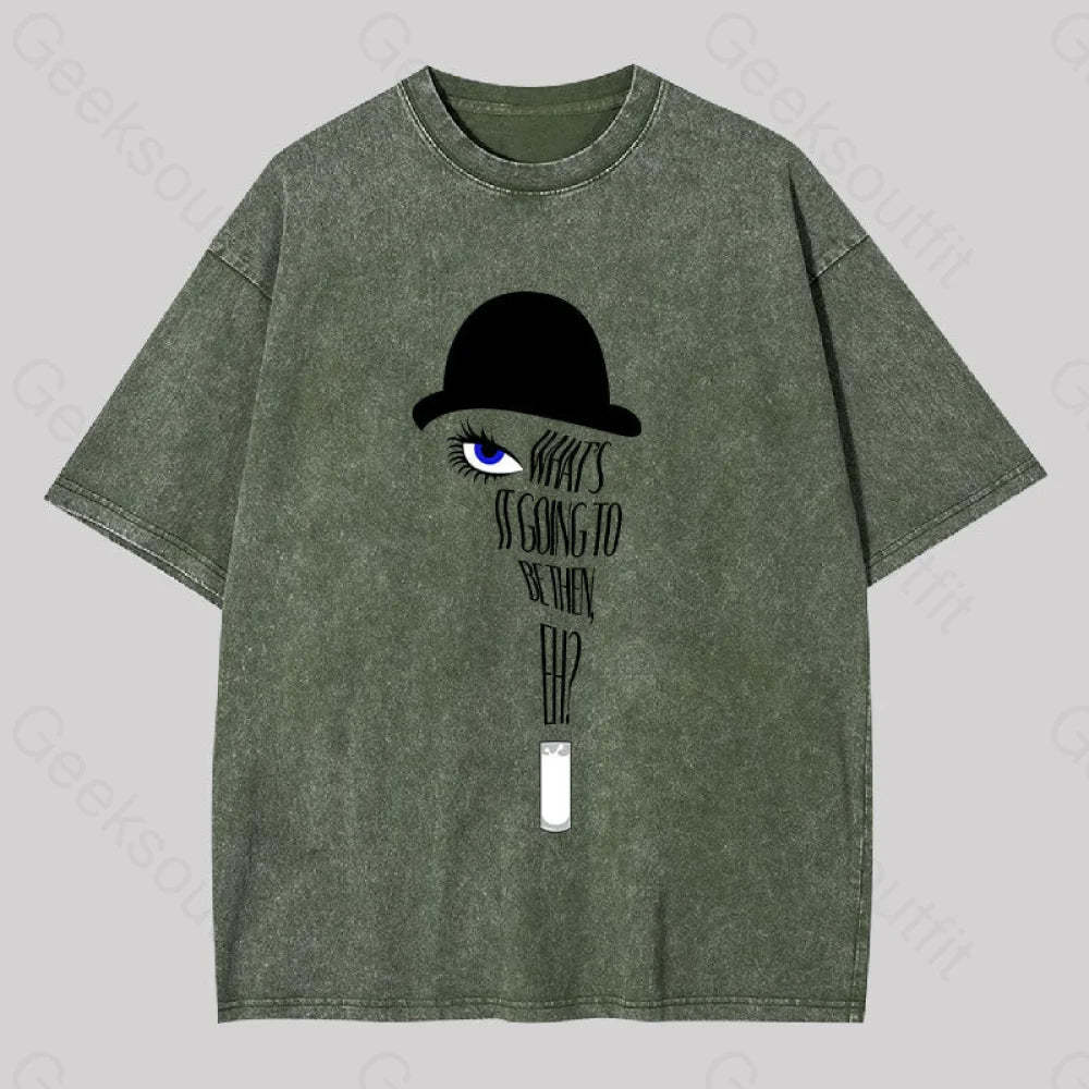 A Clockwork Orang Geek Washed T-Shirt Army Green / S Yc