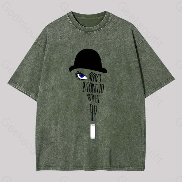 A Clockwork Orang Geek Washed T-Shirt Army Green / S Yc