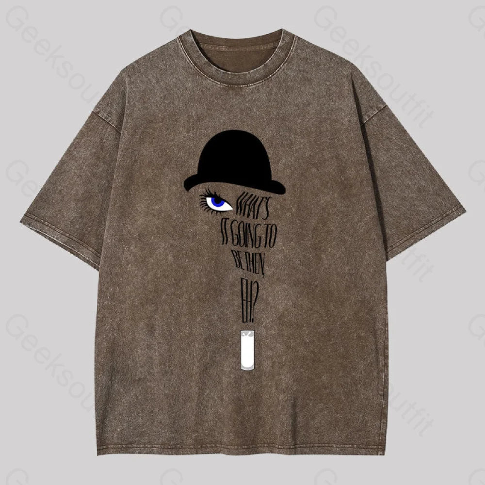 A Clockwork Orang Geek Washed T-Shirt Coffee / S Yc