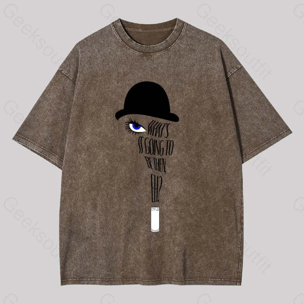 A Clockwork Orang Geek Washed T-Shirt Coffee / S Yc